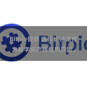 Bitpie提现 选择比特派作为数字资产钱包的原因。