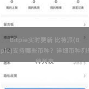 Bitpie实时更新 比特派(Bitpie)支持哪些币种？详细币种列表