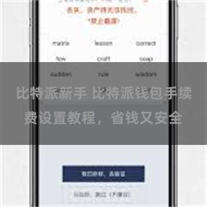 比特派新手 比特派钱包手续费设置教程，省钱又安全